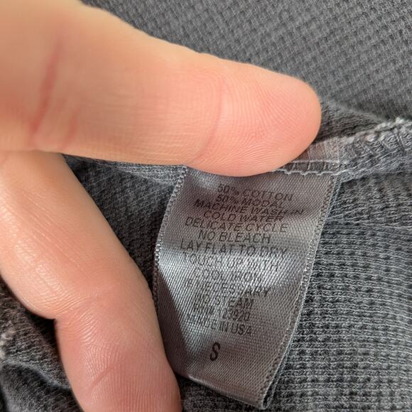 Y2K Thermal Cardigan S Gray Mini Waffle Duster Tie Twilightcore Elena Indie - Picture 10 of 11